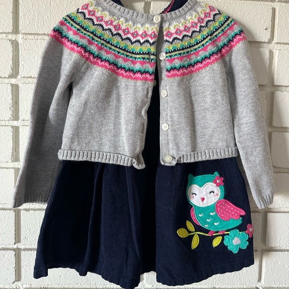 Vintage Button Down Sweater And Navy Blue Dress - Picture 4 of 6